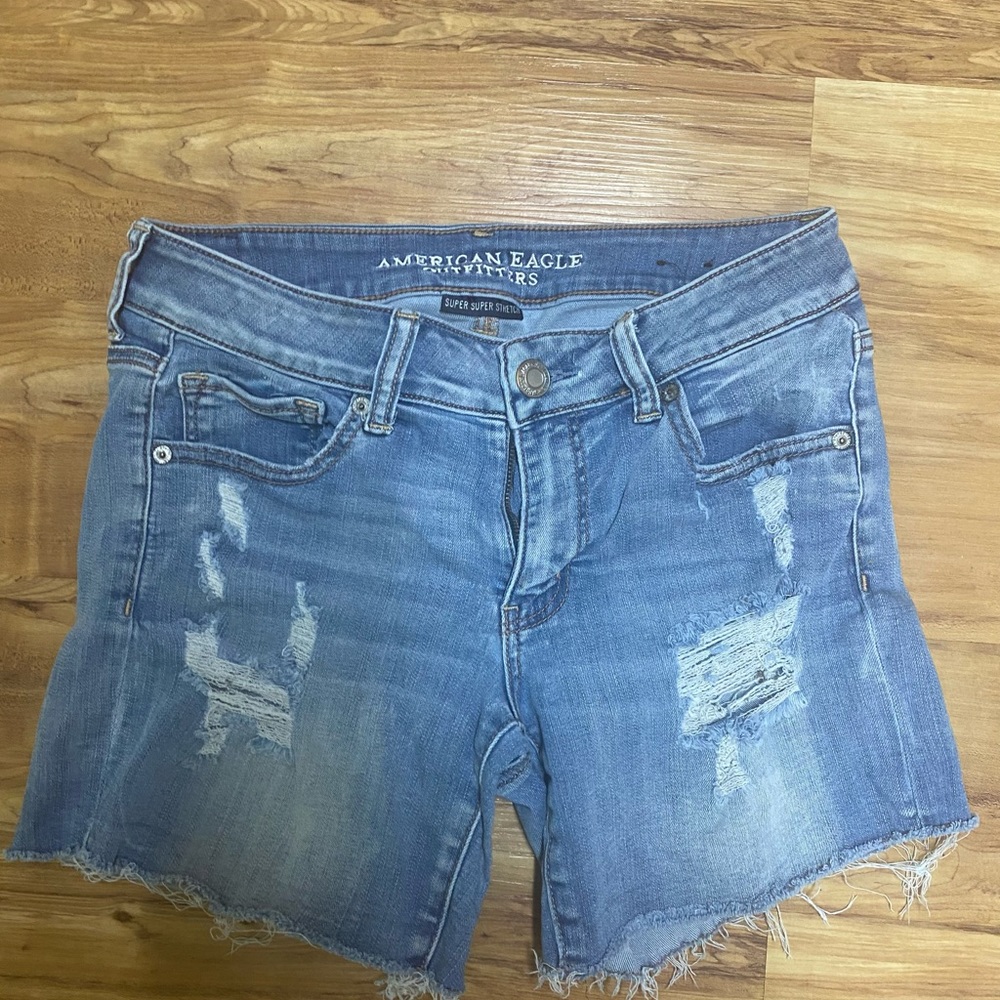 American eagle ripped midi shorts